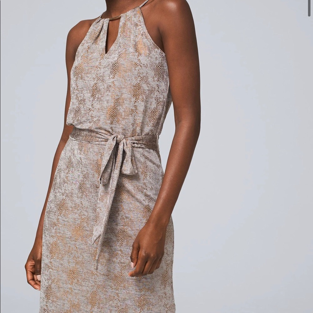 WHBM Instant Style Jersey Knit Dress, Taupe,Bronze